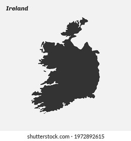 Ireland silhouette map. Vector illustration.