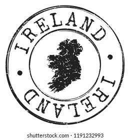 Ireland Silhouette Postal Passport. Stamp Round Vector Icon Map. Design  Travel Postmark. 