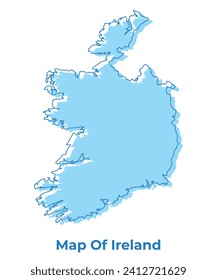Ireland simple outline map vector illustration