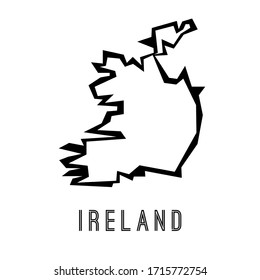 Ireland simple vector map outline - country shape sharp polygonal geometric style vector.
