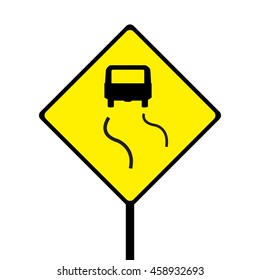 Ireland Slippery Road Surface Traffic Sign