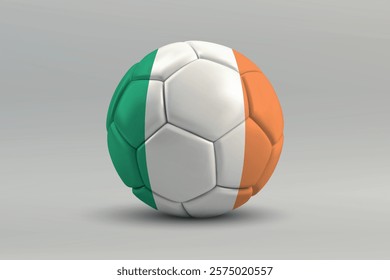 Ireland soccer ball featuring the national flag design on a gray background