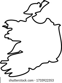 Ireland - solid black outline border map of country area. Simple flat vector illustration.