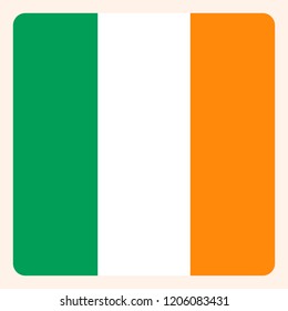 botón de bandera cuadrada de Irlanda, señal de comunicación en medios sociales, icono comercial.