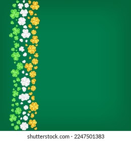 Ireland square flag leaf clover background