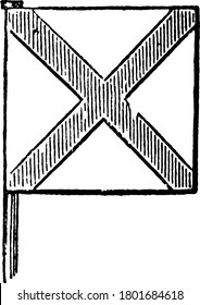 Ireland, St. Patrick's Banner, St. Patrick is the patron saint of Ireland, vintage line drawing or engraving illustration.