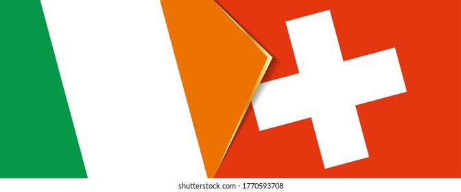 Irland und die Schweiz Flaggen, zwei Vektorflaggen Symbol für Beziehung oder Konfrontation.