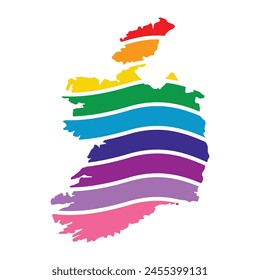 irlanda swoosh silueta arco iris mapa