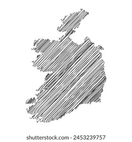 Ilustración vectorial de línea de mapa de subprocesos de Irlanda