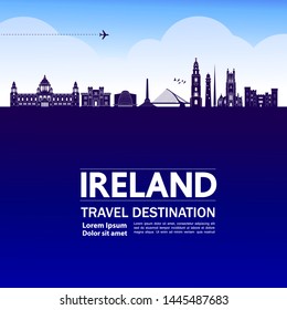 Ireland travel destination grand vector illustration.