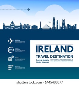 Ireland travel destination grand vector illustration.