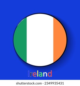 Ireland vector flag. Football europe 2024 tournament championship. Round badges of the country in the official colors of the championship.