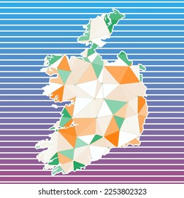Ireland vector illustration. Ireland design on gradient stripes background. Technology, internet, network, telecommunication concept. Elegant vector illustration.
