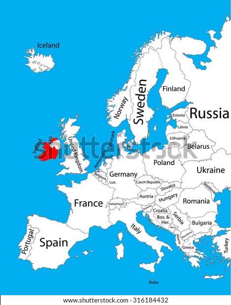 Ireland Vector Map Europe Vector Map Stock Vector Royalty Free