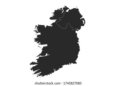 Ireland vector map. high detailed isolated geographic template of Ireland and Northern Ireland