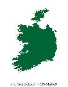 Ireland vector map  isolated on white background. High detailed silhouette illustration.