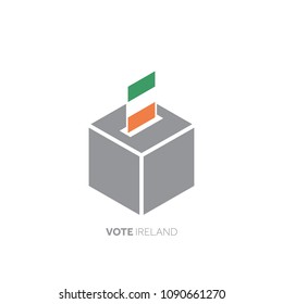 Ireland voting concept. National flag and ballot box.