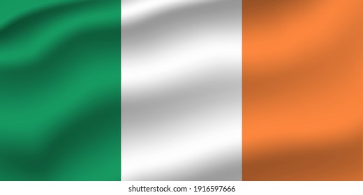 Ireland Waving Flag Vector Editable