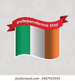 Ireland Wavy Flag Independence Day Banner Background