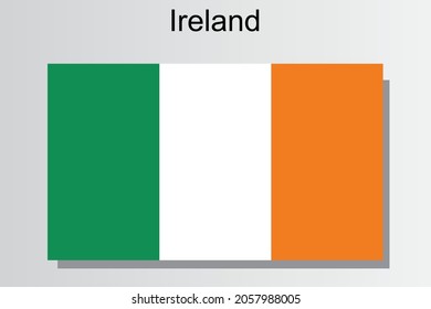 Ireland's national flag. State symbol. Irish flag vector drawing