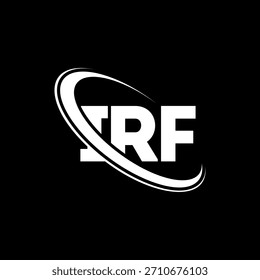Logotipo de la IRF. Carta IRF. Diseño del logotipo de la letra IRF. Logotipo de las iniciales IRF enlazado con el círculo y el logotipo del monograma en mayúsculas. Tipografía IRF para tecnología, negocio y marca inmobiliaria.