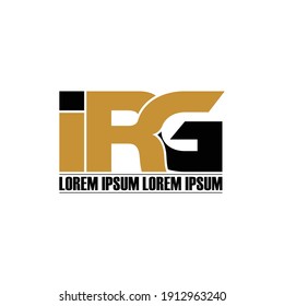 IRG letter monogram logo design vector