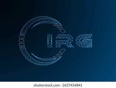 IRG low poly letter logo vector design. IRG lower poly logo design. Low poly logo.