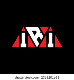 IRI triangle letter logo design with triangle shape. IRI triangle logo design monogram. IRI triangle vector logo template with red color. IRI triangular logo Simple, Elegant, and Luxurious design.