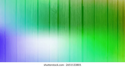 Iridescent abstract transparent glowing glass texture. Rainbow stained ribbed striped background pattern overlay.