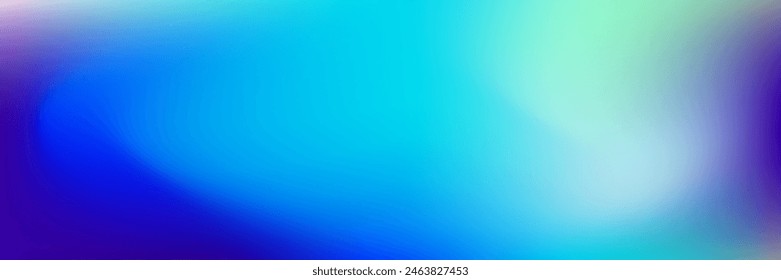 Iridescent aura Y2K futuristic holographic gradient background. Vector abstract mesh gradient. Dark cosmic colors space theme aurora fluid hologram texture in bright blue sky colors. Y2k holo backdrop