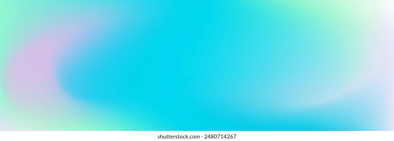 Iridescent aura Y2K holographic gradient backround. Vector abstract mesh gradient in neon blue sky colors. Space theme, cyan bluish green aurora fluid hologram texture. Holo blurry backdrop