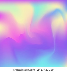 Iridescent Background. Abstract Gradient. Hippie Blur Texture. Graphic Cover. Hologram Texture. Soft Holography Invitation. Pop Surface. Neon Light. Purple Iridescent Background