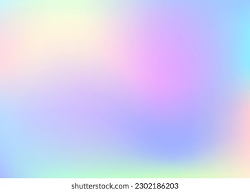 Iridescent Background. Blue Soft Gradient. Shiny Glitter. Plastic Cover. Unicorn Card. Pearlescent Gradient. Pop Futuristic Illustration. Holographic Texture. Violet Iridescent Background