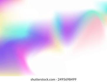 Iridescent Background. Bright Mesh. Metal Glitch. Blue Blur Texture. Abstract Gradient. Neon Holography Illustration. Holographic Gradient. Chrome Paper. Violet Iridescent Background