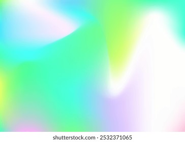 Iridescent Background. Hippie Blur Texture. Fantasy Fluid. Hologram Gradient. Neon Cover. Shiny Vector. Pearlescent Texture. Metal Creative Backdrop. Green Iridescent Background