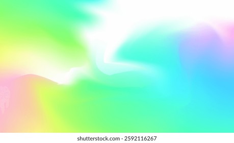 Iridescent Background. Hologram Gradient. Pastel Light. Metal Card. Neon Geometry Invitation. Hippie Blur Texture. Abstract Texture. Soft Design. Blue Iridescent Background