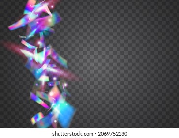 Iridescent Background. Holographic Glitter. Retro Celebrate Sunlight. Purple Party Tinsel. Modern Foil. Blur Banner. Carnival Confetti. Glitter Art. Blue Iridescent Background