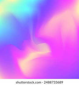 Iridescent Background. Holographic Gradient. Blue Blur Gradient. Pop Minimalist Invitation. Soft Pattern. Rainbow Cover. Girlie Light. Abstract Texture. Purple Iridescent Background