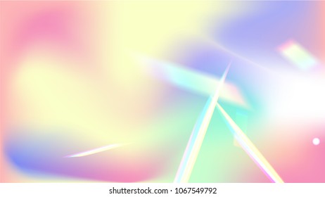 Iridescent Background. Holographic Background with Light Glitch Effect.
  Creative Festive Backdrop with Sunshine Glare. 
Mesh Holographic Foil Backdrop.  Trendy Hologram Vector Background