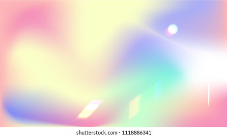 Iridescent Background. Holographic Background with Light Glitch Effect.
  Creative Festive Backdrop with Sunshine Glare. 
Mesh Holographic Foil Backdrop.  Trendy Hologram Vector Background