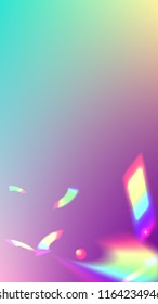  Iridescent Background. Holographic Light Glitch Effect.
Vector Rainbow Gradient with Sunshine Glare.  Creative Festive Backdrop. 
Mesh Holographic Foil. Trendy Hologram Vector Background.
