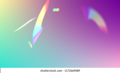 Iridescent Background. Holographic Light Glitch Effect.
Vector Rainbow Gradient with Sunshine Glare.  Creative Festive Backdrop. 
Mesh Holographic Foil. Trendy Hologram Vector Background.