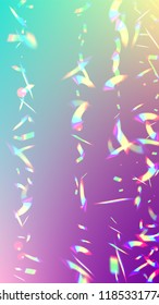  Iridescent Background. Holographic Light Glitch Effect.
Vector Rainbow Gradient with Sunshine Glare.  
 Trendy Hologram Vector Background. Mesh Holographic Foil. Creative Festive Backdrop. 
