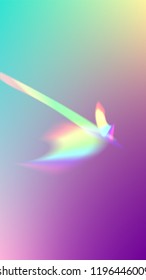  Iridescent Background. Holographic Light Glitch Effect.
Vector Rainbow Gradient with Sunshine Glare.  
 Trendy Hologram Vector Background. Mesh Holographic Foil. Creative Festive Backdrop. 
