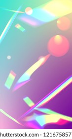  Iridescent Background. Holographic Light Glitch Effect.
Vector Rainbow Gradient with Sunshine Glare.  
 Trendy Hologram Vector Background. Mesh Holographic Foil. Creative Festive Backdrop. 
