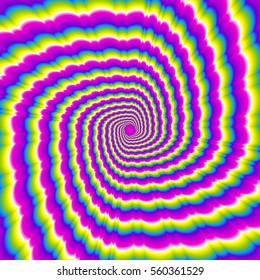 Iridescent background with optical expansion illusion