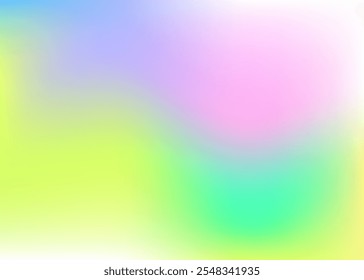 Irisierender Hintergrund. Perlglanztextur. Chromflüssigkeit. Leuchtender Flyer. Soft Design. Metall mehrfarbige Hintergrund. Tie Dye Pop Gradient. Holografische Textur. rosafarbener, irisierender Hintergrund