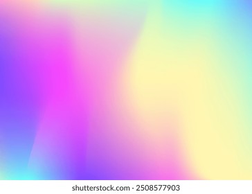 Irisierender Hintergrund. Rosa Farbverlauf. Chrome Light. Lebhaftes Papier. Illustration der Metallholografie. Holografische Textur. Retro-Konzept Perlmuttgradient. blauer, irisierender Hintergrund