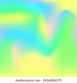 Iridescent Background. Pop Glitch. Retro Cover. Soft Holography Template. Hologram Texture. Yellow Blur Gradient. Pearlescent Texture. Vintage Fluid. Green Iridescent Background