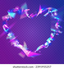 Iridescent Background. Purple Party Tinsel. Light Glare. Unicorn Foil. Surreal Art. Metal Christmas Template. Neon Effect. Blur Prism. Violet Iridescent Background